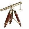 Vintage-Messing-Teleskop mit Holzständer-Stativ, perfekt für Kinder, Erwachsene, Bürotisch, Zuhause, Seemannskunst, Geschenke, Anlässe, Weihnachten(Messing poliert)