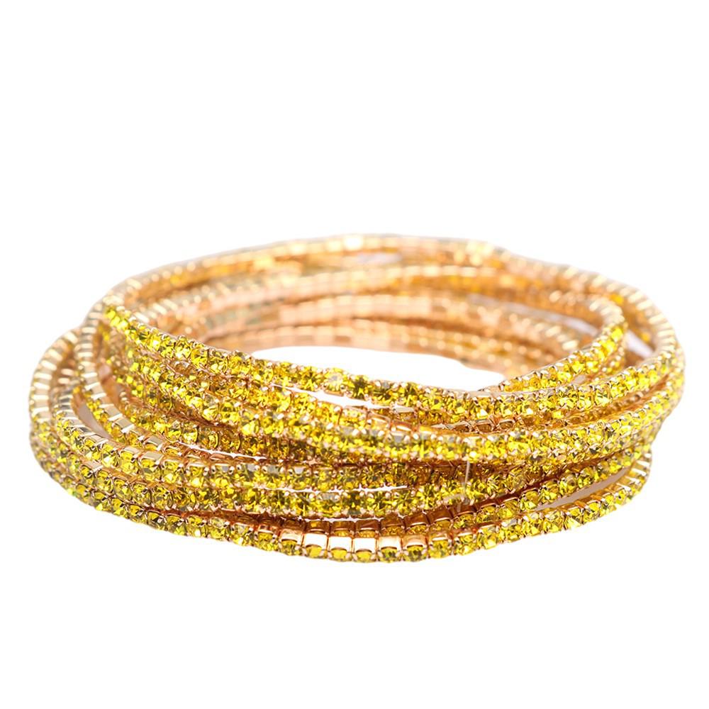 European & American Style Colorful Zircon Diamond Elastic Tennis Bracelet