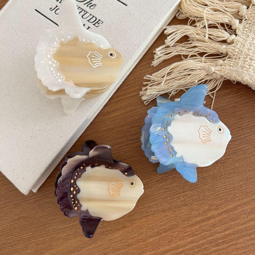 Geometry Ocean Animal Shark Clip Sea Lion Creative Hair Claw Creative Seal Acetate Hair Clip  Girls