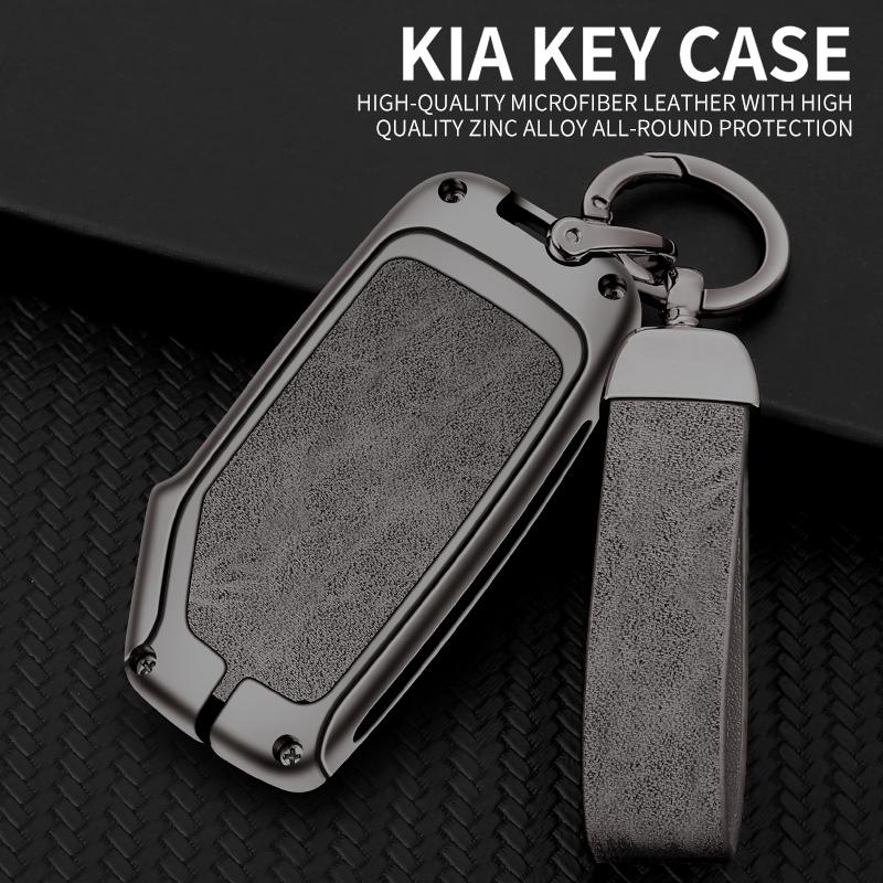 Capa de couro de liga de zinco para chave de carro para Kia Sportage Ceed Sorento Cerato Forte KX3 K5 2017-2020 Proteção de peças automotivas Shell