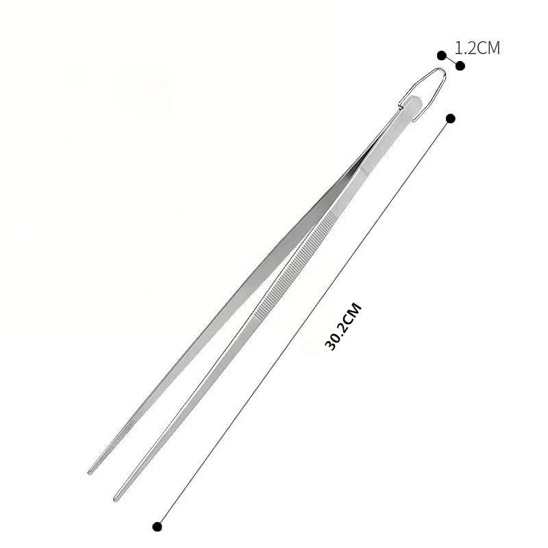 1pcs 12 Inch Stainless Steel Cooking Tweezers Kitchen Tongs BBQ Tool Tweezers for Cooking Kitchen Accessories CFQJ007
