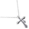 Cross Necklace 1P K10 White Gold/diamond Cross 1.1g Women Used