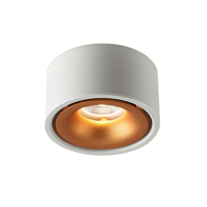 Ultra-thin Surface-mounted LED Downlight: No Hole Required, Round All-Aluminum Ceiling Light for Living Room.