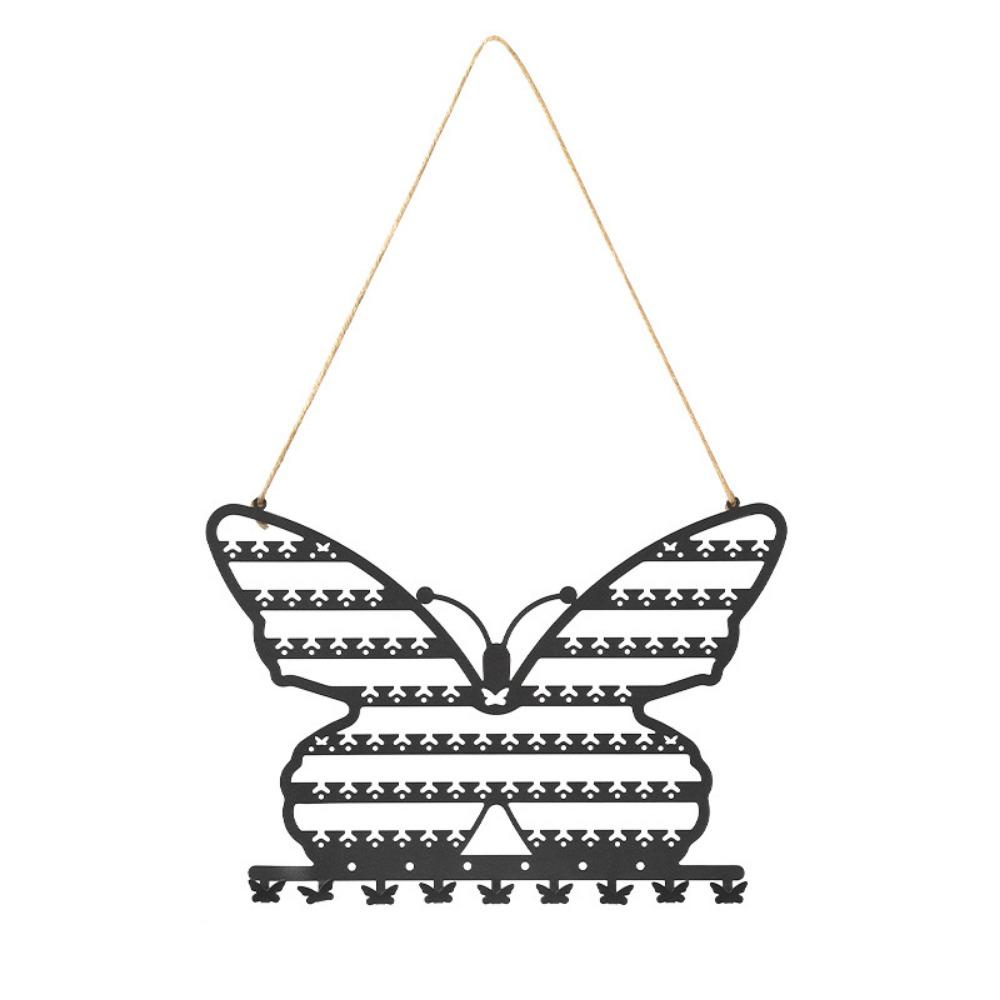 

7 слоев бабочка ожерелье настенный держатель полые подвесные ювелирные изделия стенд для демонстрации сережек чёрный