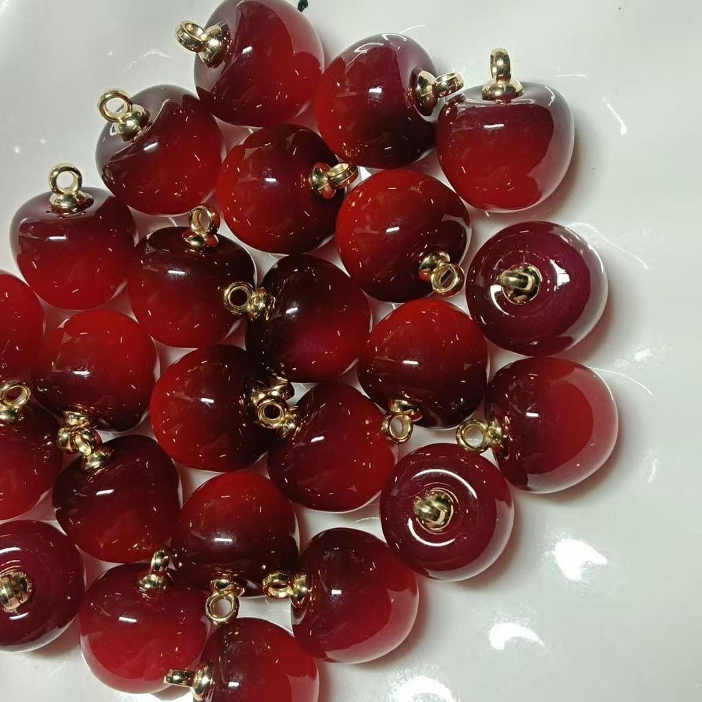 Cherry Acrylic Fruit Bead Charms for DIY Jewelry and Bag Accessories