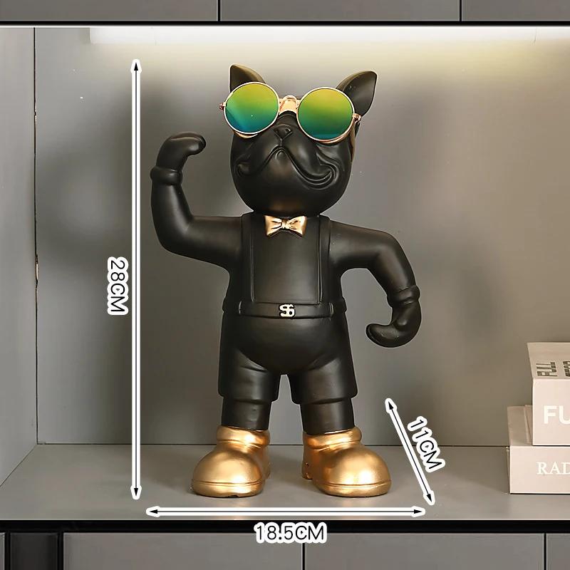 

Home Decor French Bulldog Wine Rack Decoration Wine Holder Dog Butler Bottle Seat Design Statue Table Resin Decoration Sculpture