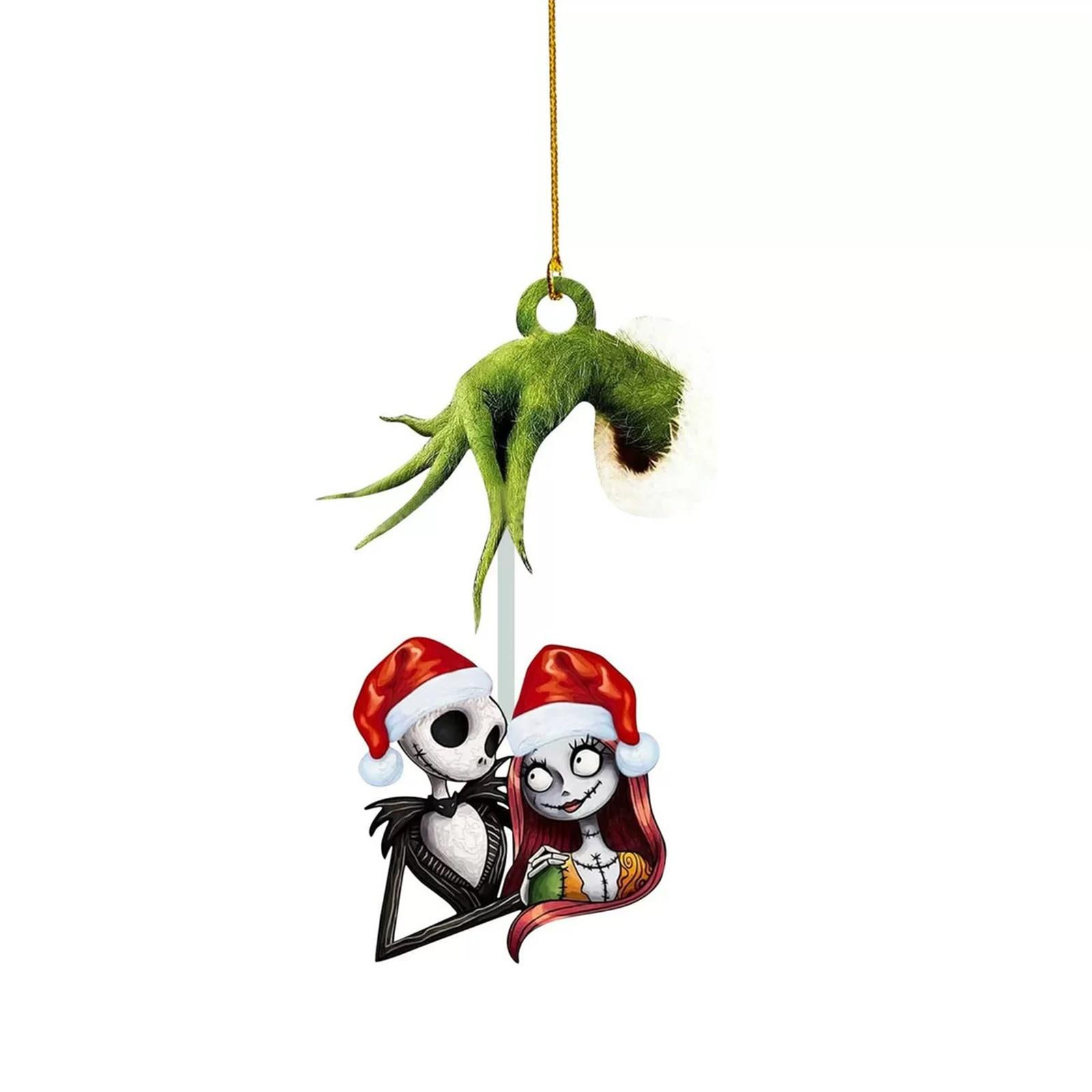 

2D акриловый рождественский ужасный кулон, рождественский ужасный кулон ужасный рождественский кулон рождественские елочные украшения из дерева One Size