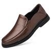 Business Men Genuine Leather Shoes Leather Anti-slip Rubber Loafers  Man Casual Shoes Summer Breathable Hollow Out Leather Shoes