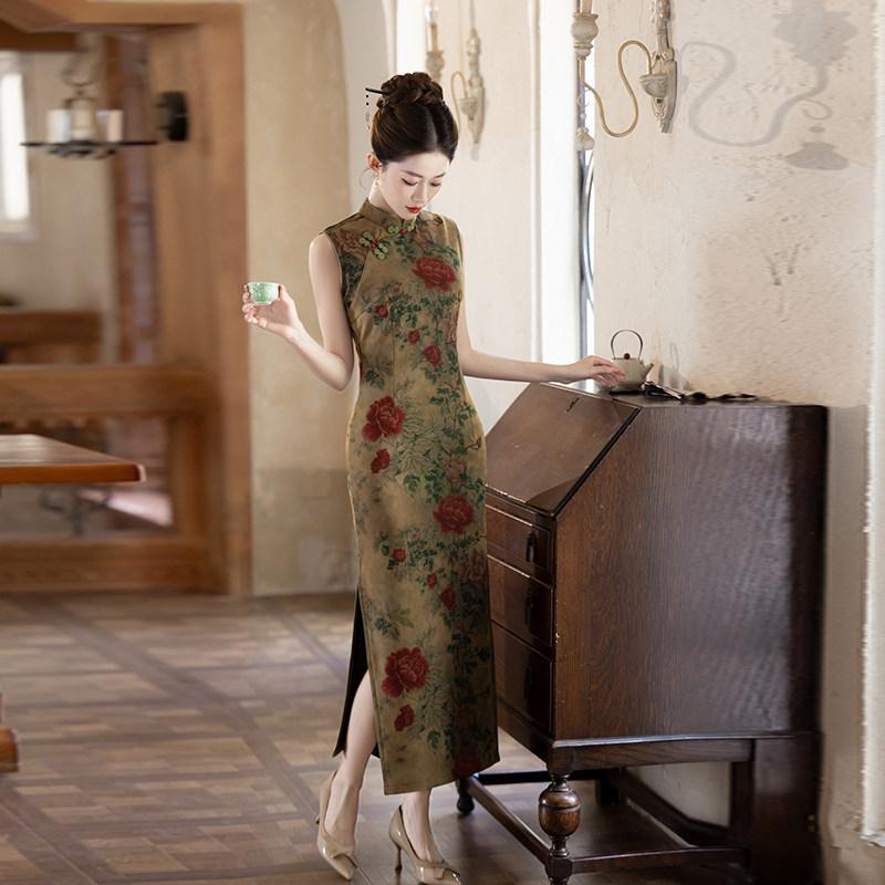 Sleeveless national style, new Chinese Suzhou long cheongsam, improved young 1011 new women's high-end sense, daily wear