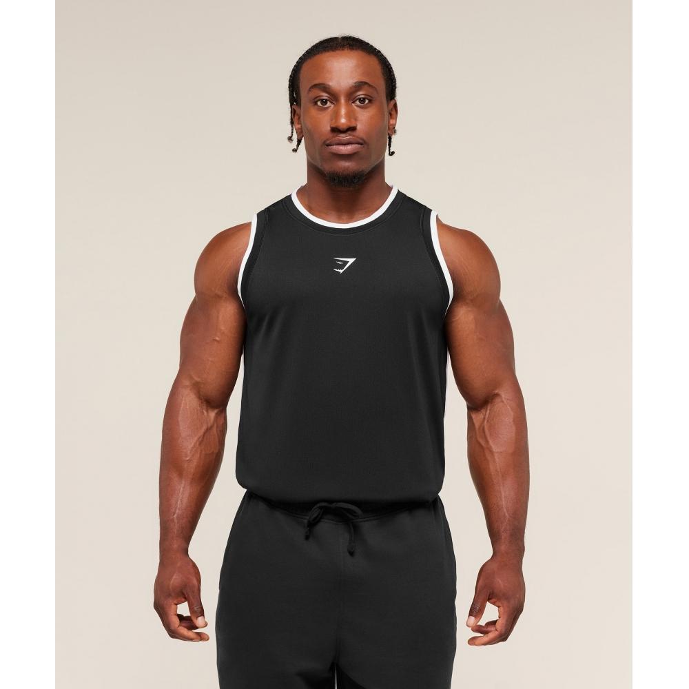 Gymshark Graphic Basketball Mesh Tank Black A3b7m Bb2j