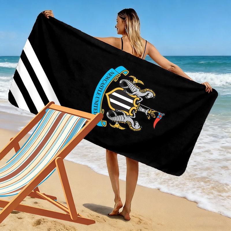 NUFC logo Print Beach Towel, Large Soft Quick Dry Towel for Beach Camping Swimming