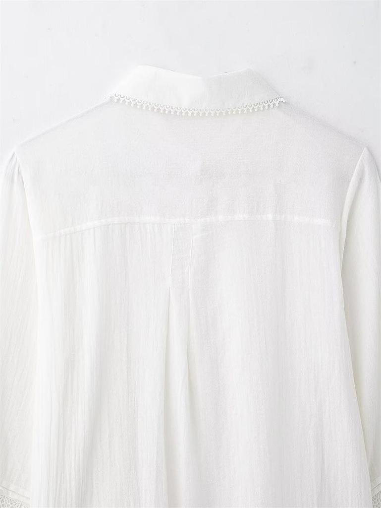 TAOP&ZA Women's Spring/Summer Casual Loose Lapel Shirt