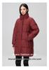 2024 Women's Winter Mid-Length Korean-Style Down Jacket with Detachable Hood