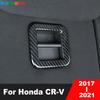 Auto Rücksitz Armlehne Schalter Knopf Abdeckung Zierleiste Für Honda CRV CR-V 2017 2018 Carbonfaser Innenraum Zubehör