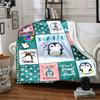 Winter Penguin Theme Home Customize Your Name Blankets Cozy Soft Lightweight Multipurpose Blanket For Picnics Sofas Offices Beds Living Rooms Suitable