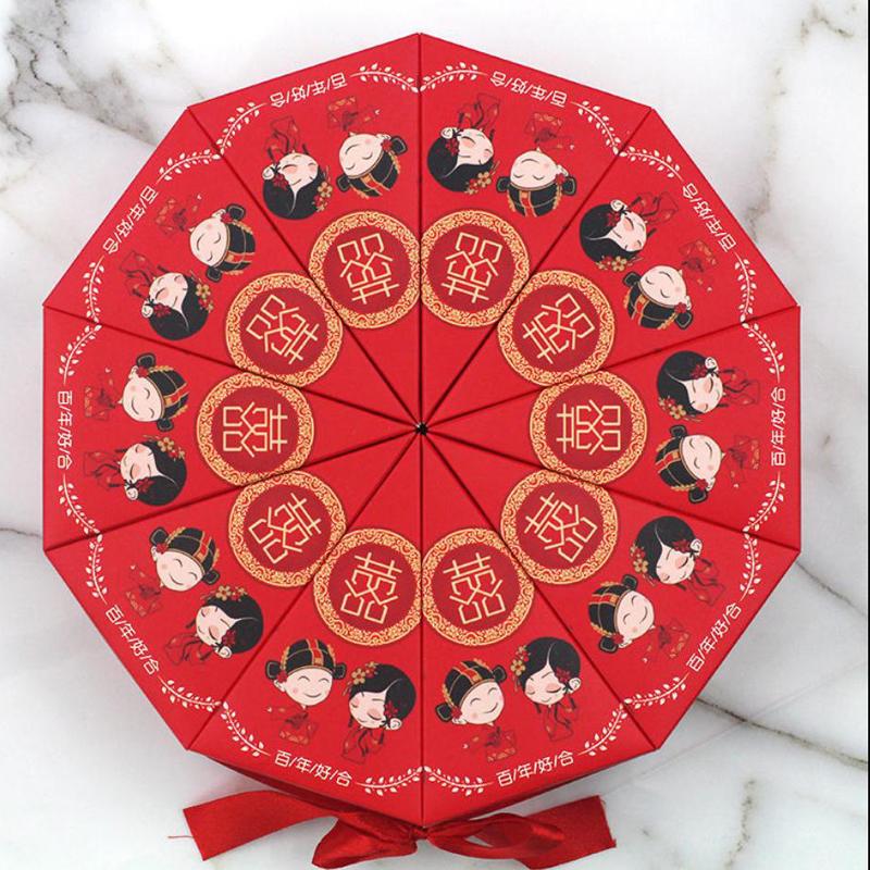 10 PCS/Lot Triangle Shape Wedding Party Favor Boxes Creative Chocolate Candy Storage Packaging Boxes Cake-shaped Sugar Boxes