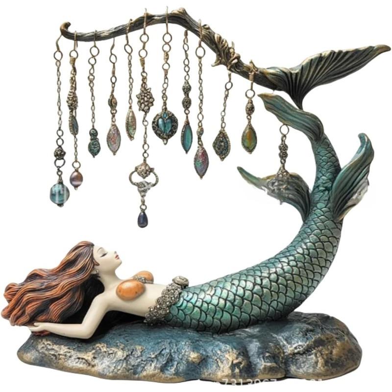 

Підставка для сережок у вигляді русалки, Милий органайзер для сережок, Фігурка русалки, Настільне дерево для зберігання ювелірних виробів, Декор, Підставка-тримач для сережок style E
