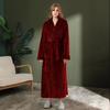 Women's & Men's Double-Sided Thick Coral Fleece Bathrobe - Long, Ankle-Length, Ideal for Autumn & Winter