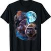 3 Moon Gorilla Funny Great Ape Art Cool Primate Animal Lover T-Shirt