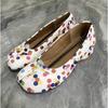 Geteilte Zehenschuhe Damen neue dicke Ferse farbige Polka Dots modisch einfach Retro Falten Schuhe Ballett Einzelne Schuhe