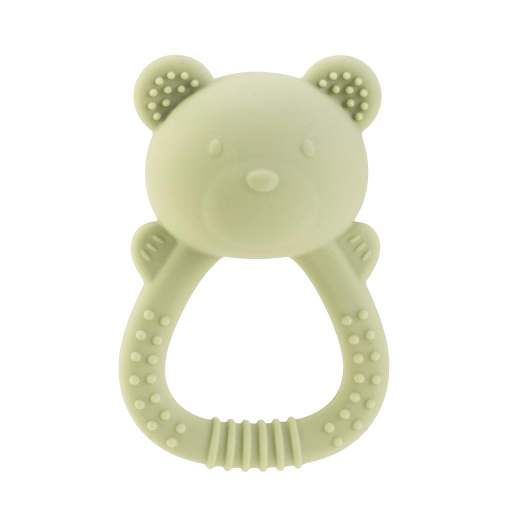 Color Kids 1PCS Silicone Baby Teether Toy BPA Free Chewing Ring Rattle Safe Teething Infant Soothing Gums Baby Shower Gift
