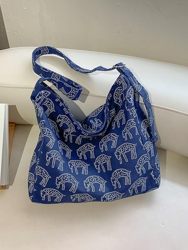 Ethnic Style Tote Bag With Stitching Details For Daily Use