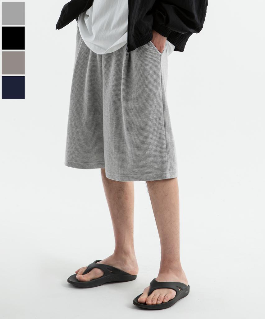 BRENSON ( Waffle ) Single-Pleat Waffle Shorts ( 4 Colors )