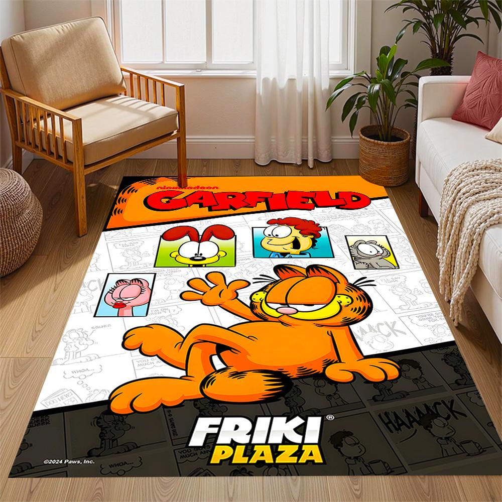 Tappeti Antiscivolo a Tema 'L'Avventura Accogliente di Garfield' - Arredamento per la Casa in Poliestere, Adatti per Camere da Letto, Soggiorni, Ingressi, Studi e Decorazioni