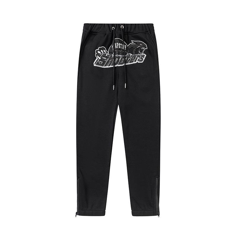 Trapstar towel embroidered letters fleece-lined zipper jacket, hooded sweatshirt pants, couple set