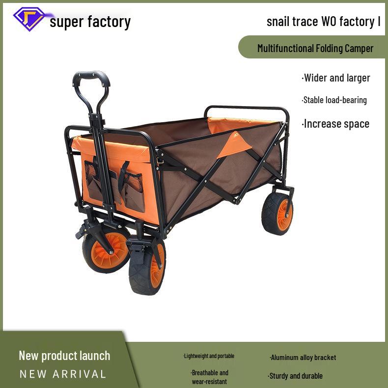 8-Inch Folding Hand Push Cart for Camping, Photography, and Shopping