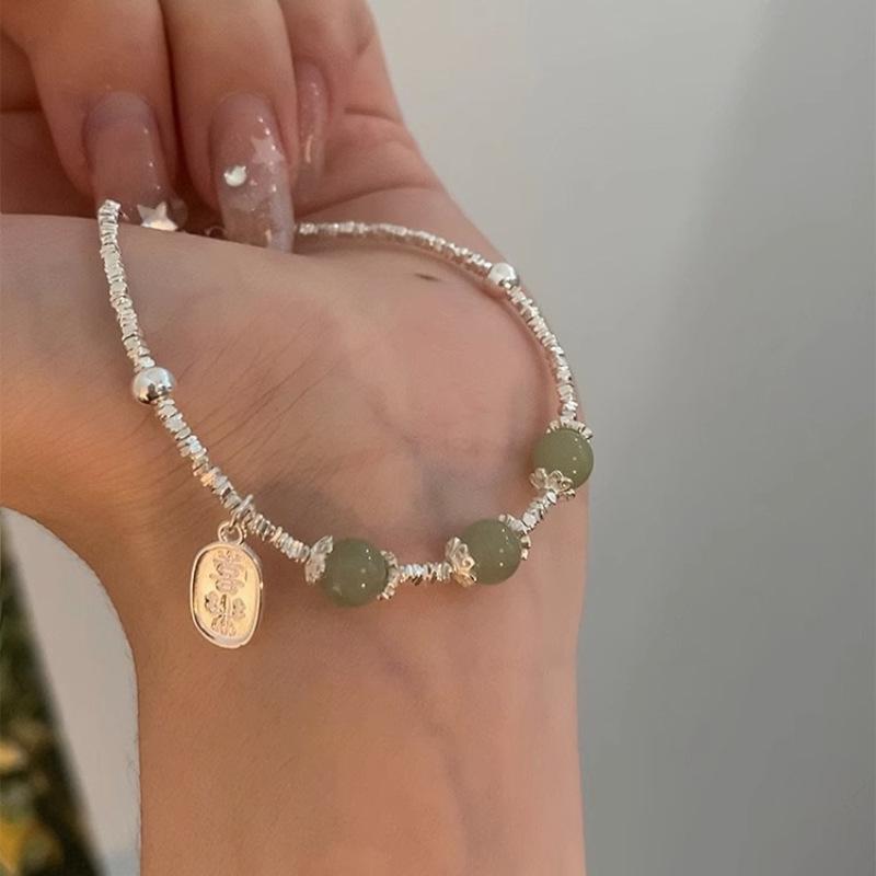 PANJBJ 925 Sterling Silver Double Layer Pearl Bracelet for Women Girl Design Bead Korean Sweet Jewelry Dropshipping