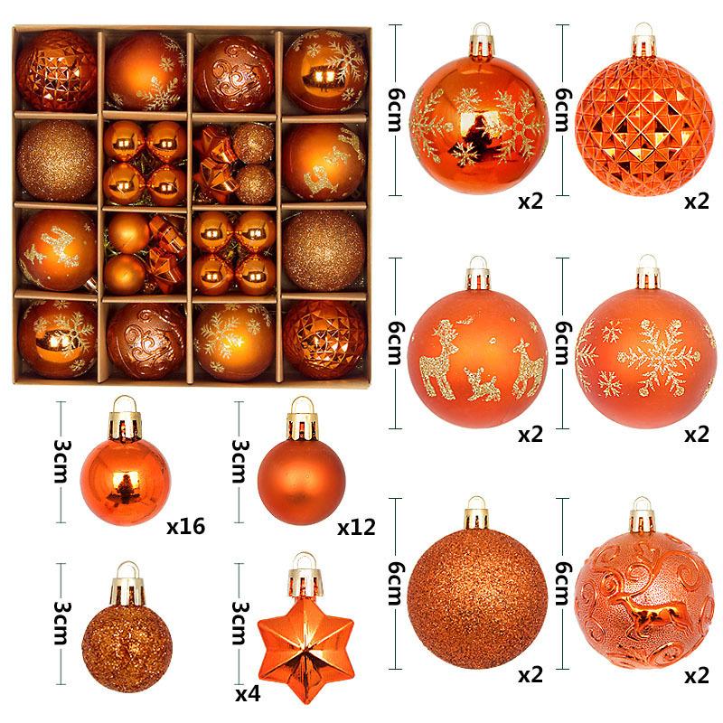 44 Stück 6 cm Weihnachtsbaumkugel Weihnachtsdekoration Xmas Baum Anhänger Ornamente Heimdekoration Navidad Party Neujahr 2027 Partyzubehör