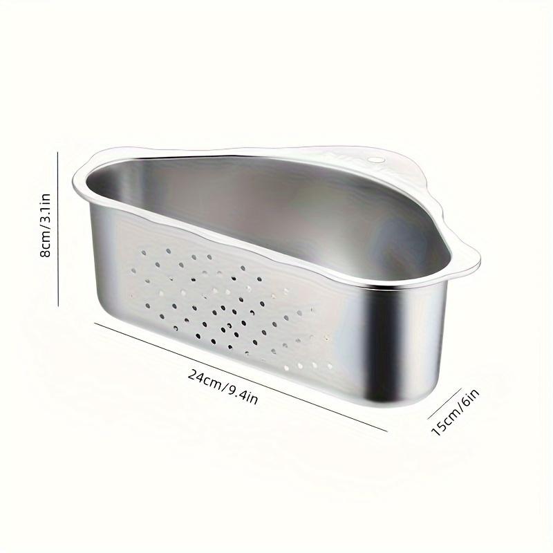 

1 шт., треугольная полка для хранения слива кухонной раковины, корзина для слива из пищевой нержавеющей стали 304, корзина для фильтра раковины белый