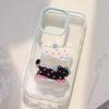 Blauer Spritzer Cartoon Katze IPhone 15 Apple 16 Promax Handyhülle Geeignet für 14 Sturzsicher 13 Dreidimensional 11 Weich