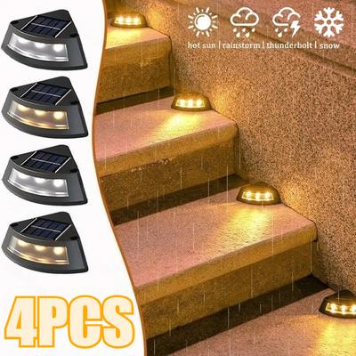 4PCS Solar Schritt Lampe Outdoor Home Garten Treppe Terrasse Lichter Schritte Gehweg Lichter Solar Lampe im freien LED Dekorative Lichter