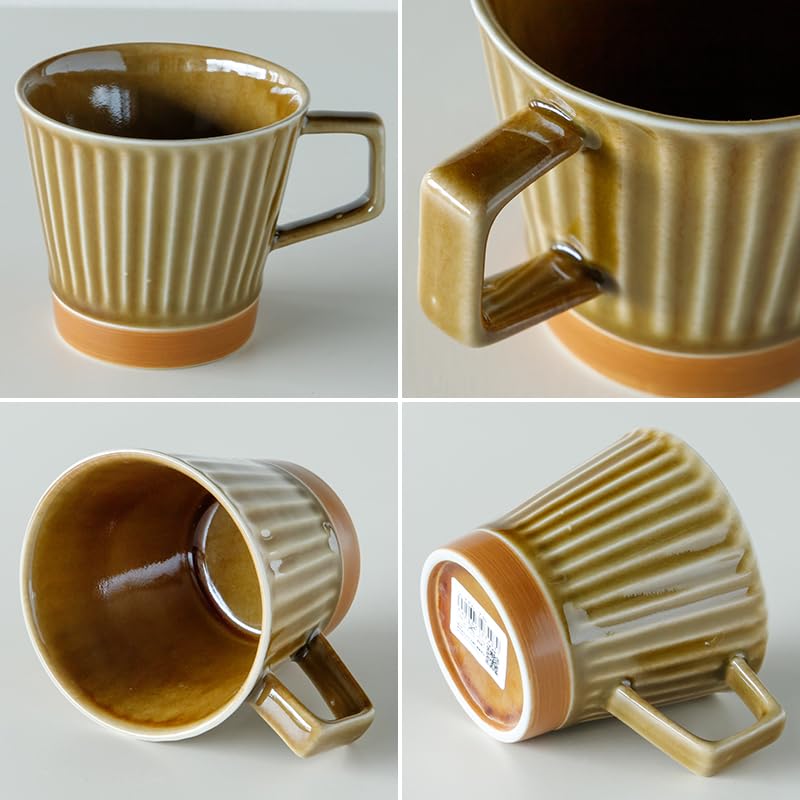 TAMAKI Iki Mug, Brown, 12.5x9x8.5cm (H), Porcelain, Stylish Gift, T-964989