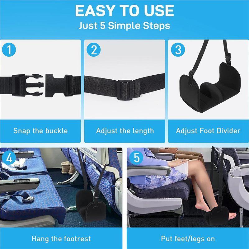 M-Modern-Ergonomic Removable Foot Divider Design, Airplane Foot Hammock For Travel, Foot Rest For Airplane