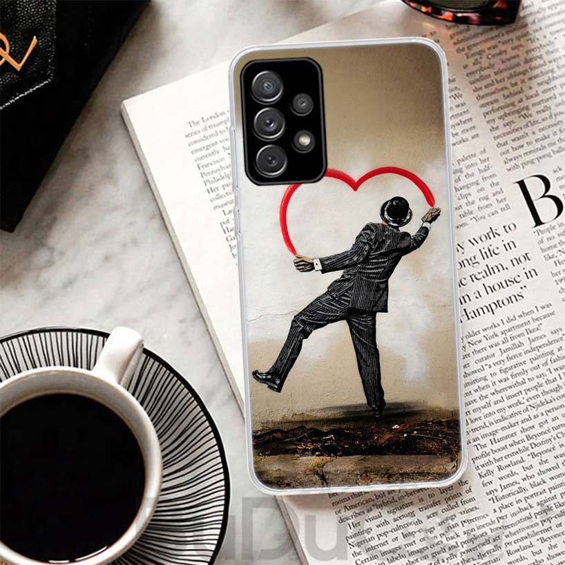 Street Art Banksy Graffiti Cover For Samsung Galaxy A51 A50 A71 A70 Phone Case A21S A31 A41 A10 A20E A30 A40 A01 A11 A6 A7 A8 A9