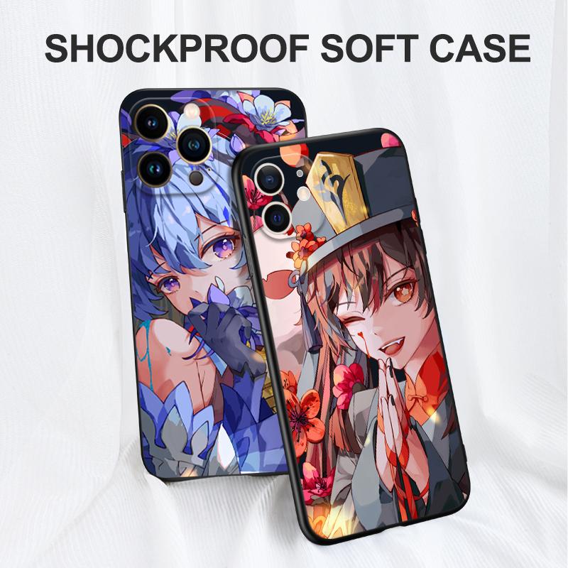Black Tpu Case For Motorola Moto G31 G40 Fusion G41 G50 G51 Edge30 G10 G20 G30 G100 5G G22   Genshin Impact