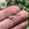 Simple Stylish Butterfly Shaped Stud Earrings Women Romantic Accessories for Wedding Party Fashion Jewelry