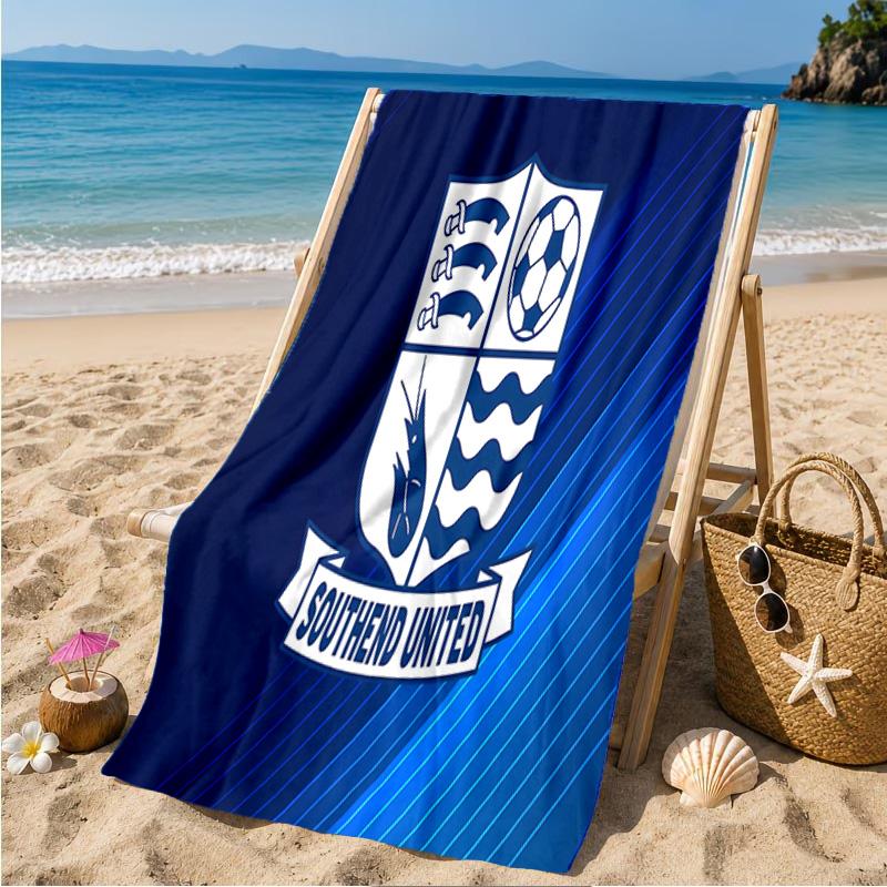 Southend Crest Design Beach Towel Microfiber Beach Towel, Lightweight and Quick-Dry, for Summer Travel, Swimming Pool Fan Birthday Gift