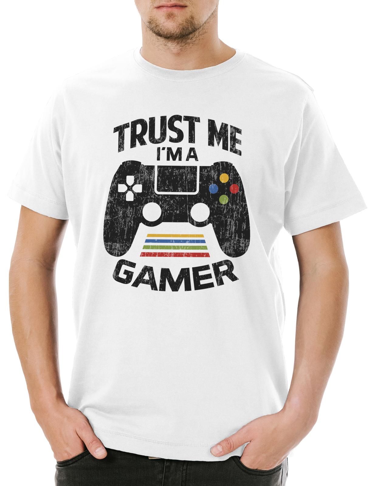 Trust Me I m A Gamer Mens T-Shirt Mens Womens Tees Top Gamer Gaming Games Pixel Retro Arcade 8 16 XL