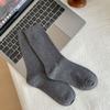 Multi-Color Solid Women's Knee-High Socks Cotton Double-Needle Sweat-Absorbent Socks