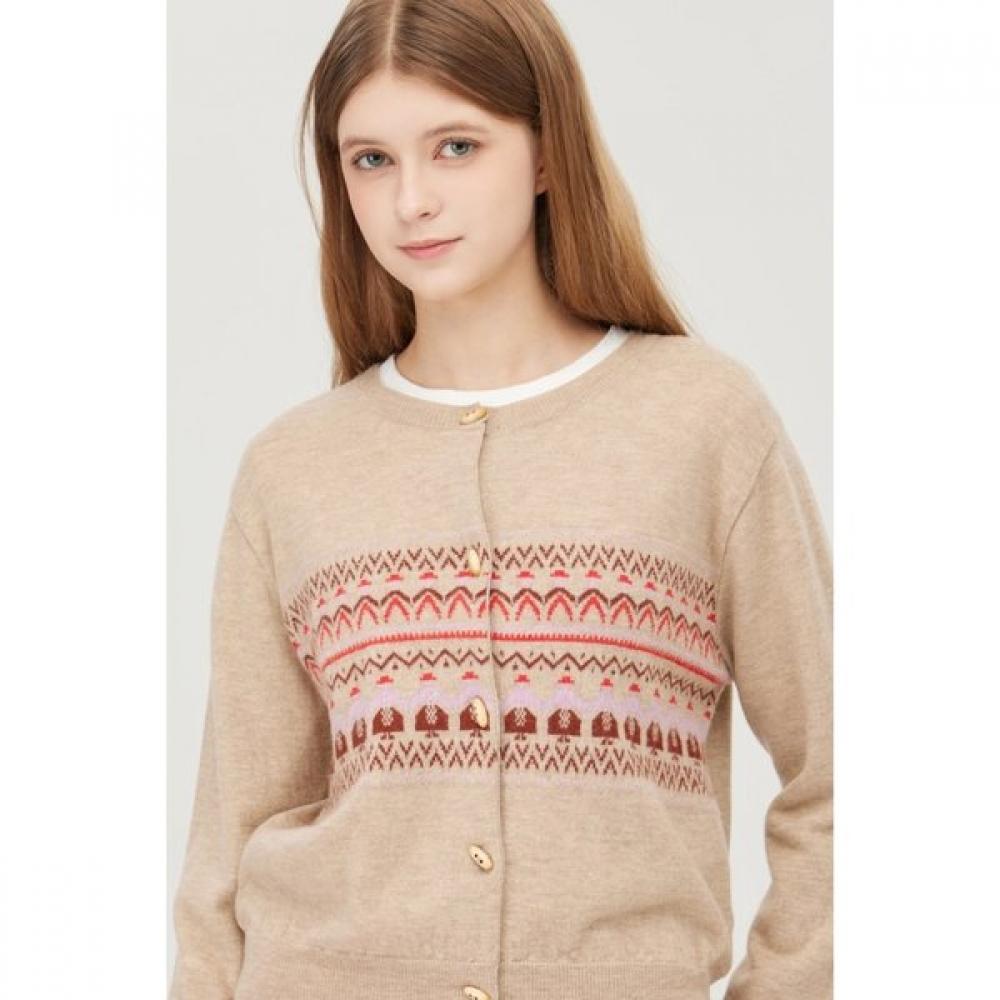 Nordic Horn Button Wool Cardigan Bakce3561