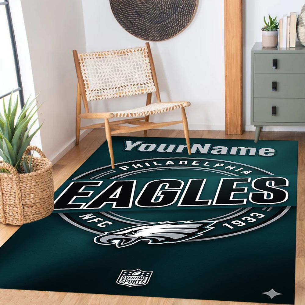 Philadelphia Eagles Customizable Name Area Rug Perfect For Outdoor Living Rooms Study Room Hallway Antislip Rug Decorate Offices