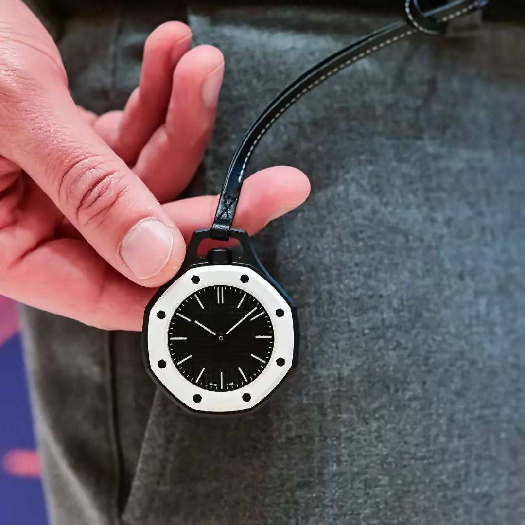 Fashion Modern Luxury Pocket Watch Rubber Strap Round Case 10m Water Resistance Unisex 3D Printed Dial Luminous Polygonal Shape