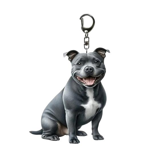 Acryl Schlüsselanhänger 2D Hundeform Feine Handwerkskunst Schlüsselring Dekorativ Rucksack Handtasche Telefon