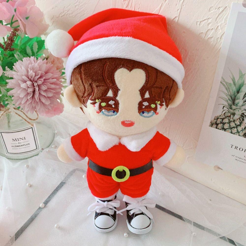 Plush Stuffed Santa Claus Cotton Doll Dress Reindeer 20CM Doll Plush Toys Clothing  Girls