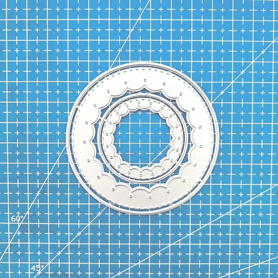 

Garland Circle Frame Metal Cutting Dies Cut Die Mold Decoration Scrapbook Paper Craft Embossing Folder Photo Album Decorative Craft серебряный