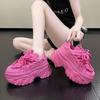 Fashion 8.5cm Women Platform Sneakers Lace-up Autumn Sports Dad Shoes High Top Chunky Casual Shoes Woman Thick Bottom Mesh White Shoes